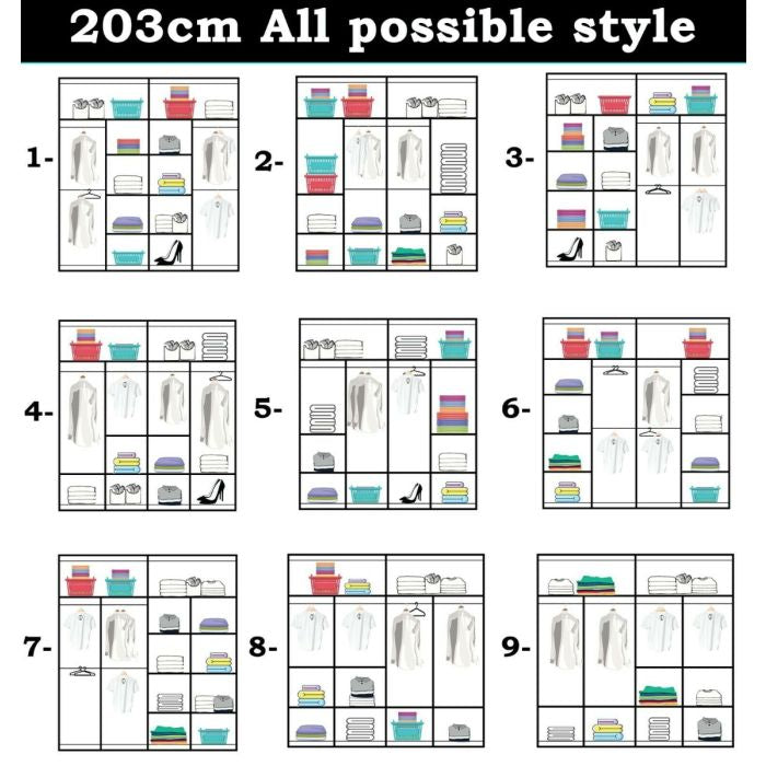 Lisbane Oak Sliding Door Wardrobe - 150cm,180cm and 203cm