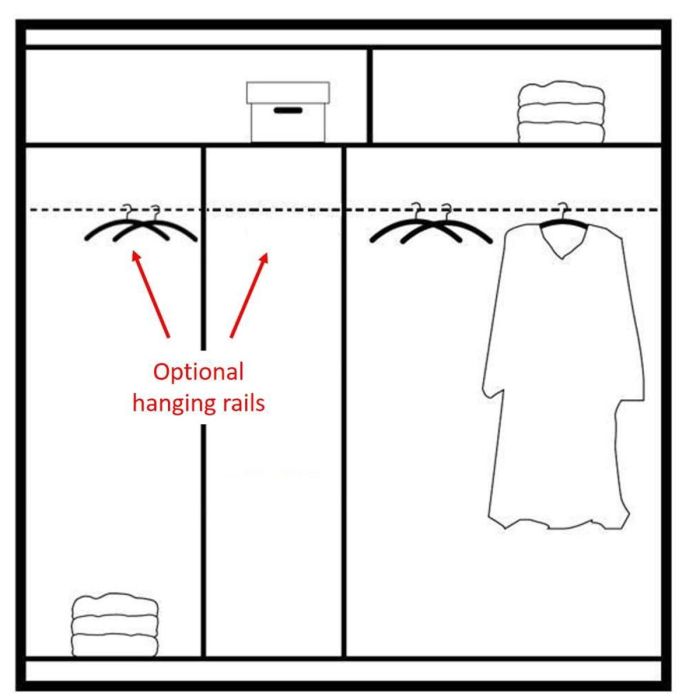 Havant Sliding 2 Door 203cm Wardrobe with Slanted Mirror - Oak Wotan