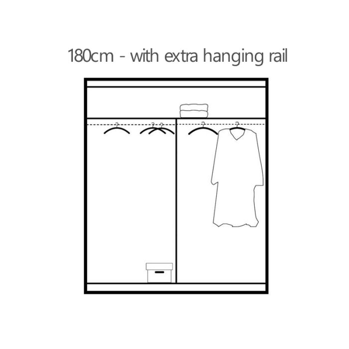 Avant 2 Door Sliding Wardrobe - 150cm and Other Sizes - Grey