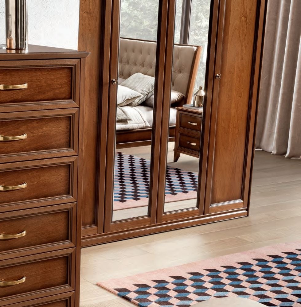 Giotto Night Walnut Italian Wardrobe