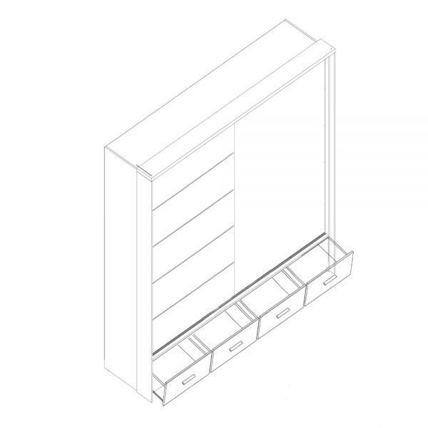 FURCO Mendeley 208cm White High Gloss 2 Door Sliding Wardrobe - Minimalist Elegance