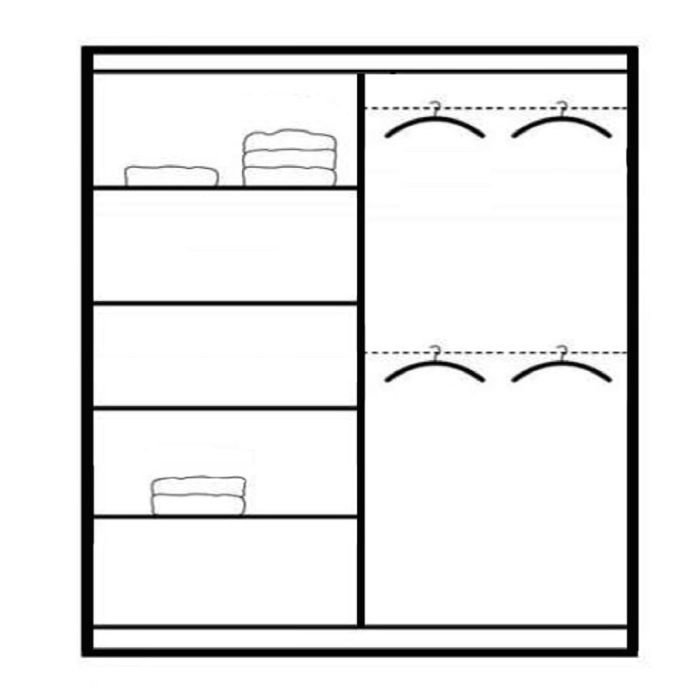 Boris Sliding 2 Door 200cm Wardrobe with Mirror - Graphite Grey