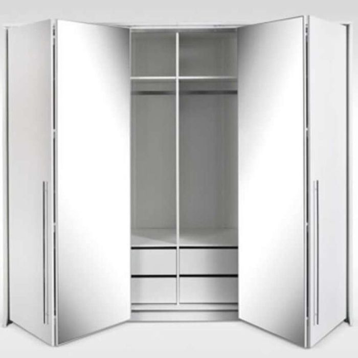 Kirklees Swinging 3 Door Wardrobe with Mirror - 256 White