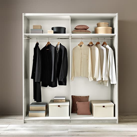 Abby Wooden Sliding 2 Door Wardrobe In White