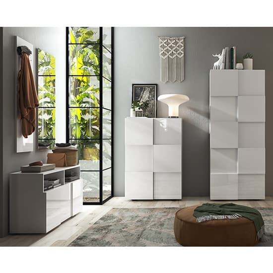 Aleta Italian High Gloss Wardrobe With 2 Doors In White