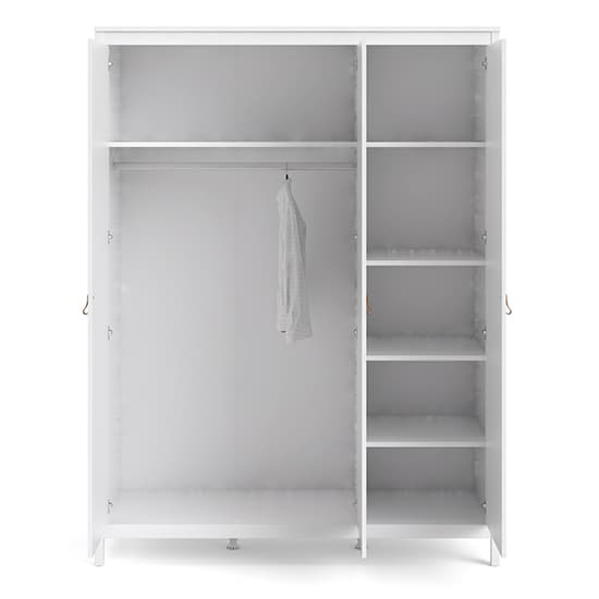 Barcila 3 Doors Wooden Wardrobe In White