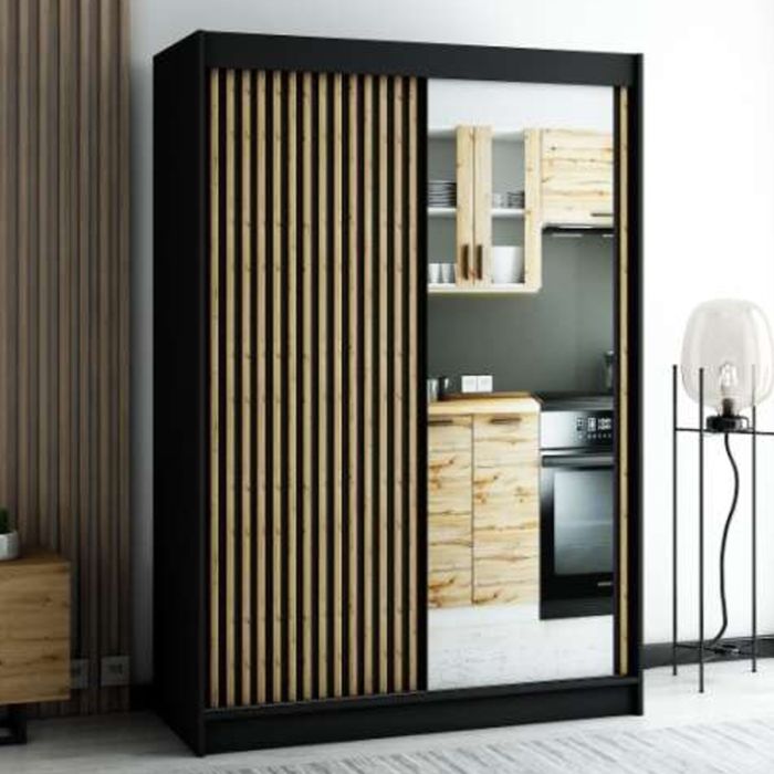 Gloucester II 150cm Sliding 2 Door Wardrobe with Mirror - Artisan Oak