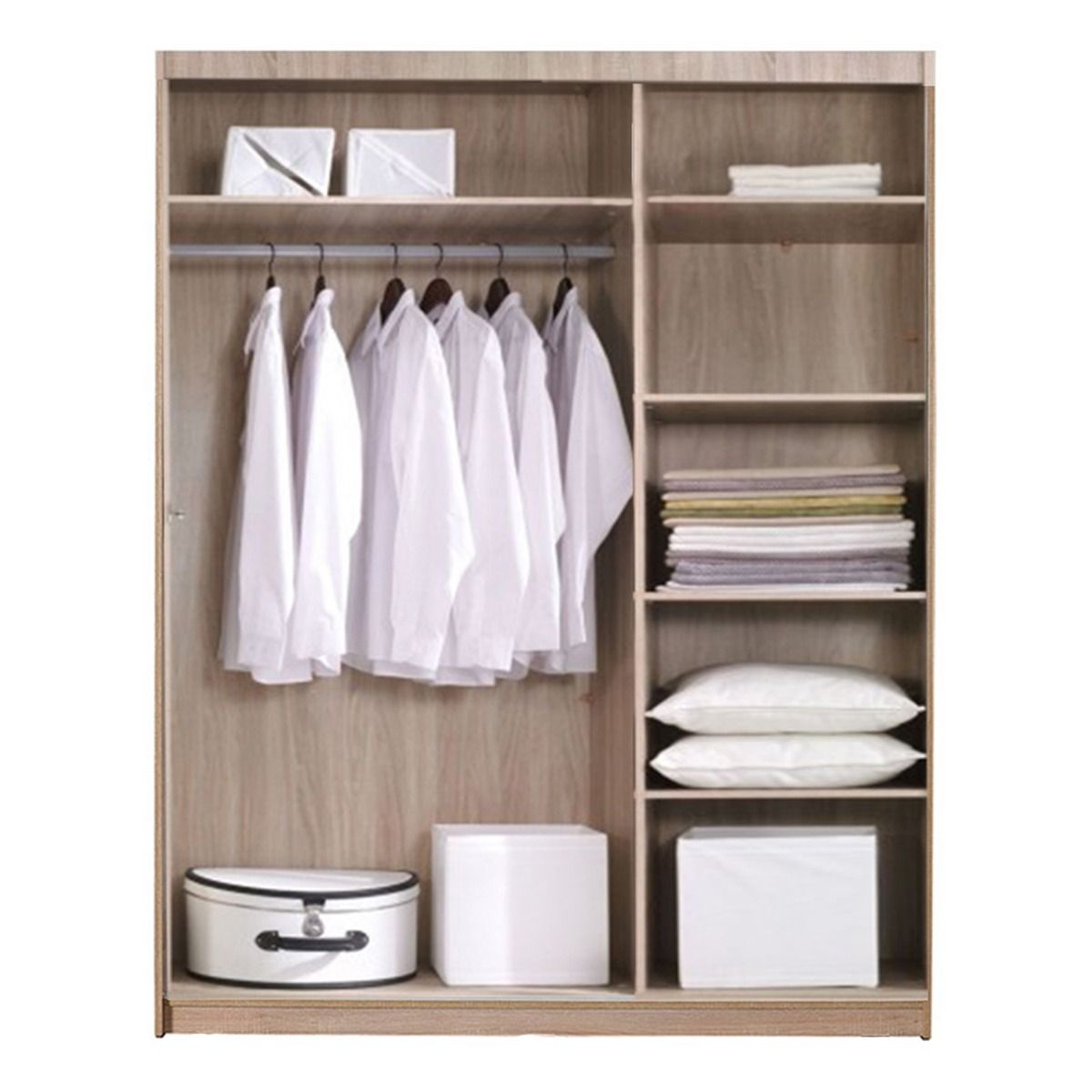 Fizzier Oak 3 Door Hinged Mirror Wardrobe - 120cm