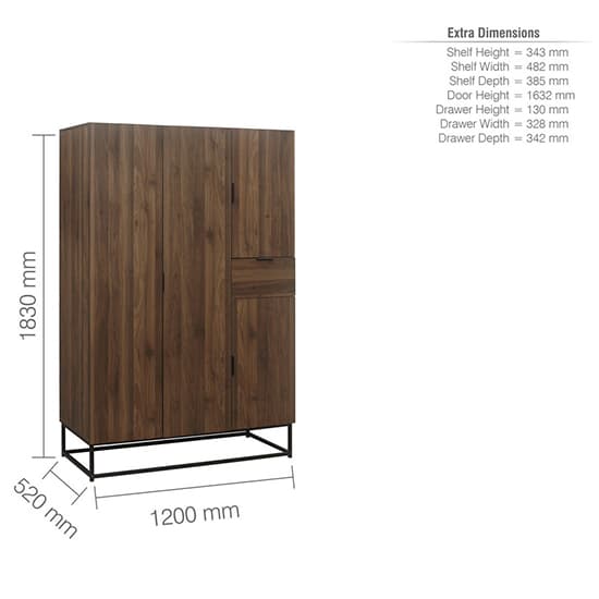 Houston Wooden Wardrobe With 4 Doors In Walnut