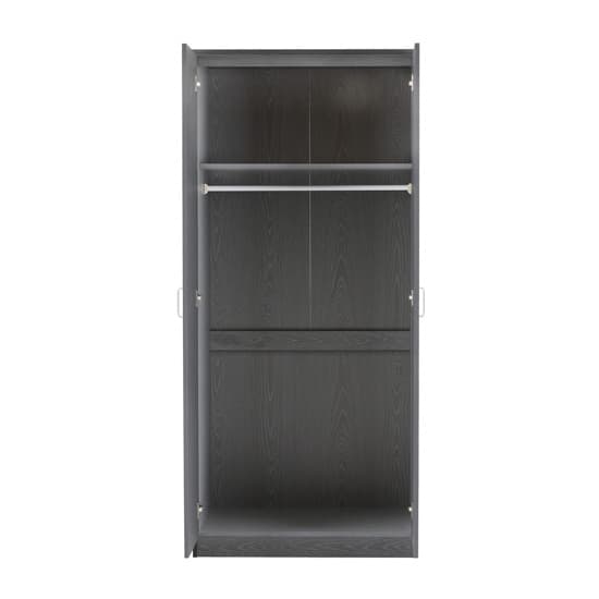 Earth Wooden Wardrobe In Grey With 2 Doors