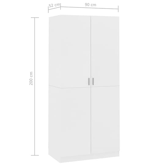 Kaylor Wooden Wardrobe With 2 Doors In White