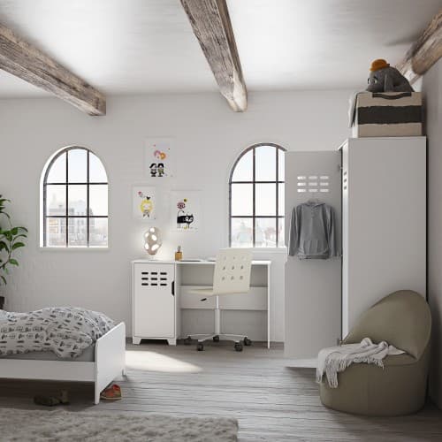 Luna Wooden Wardrobe With 2 Doors In Pure White