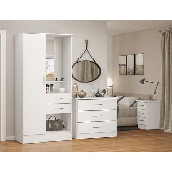 Mack High Gloss Vanity Wardrobe With 1 Door In White