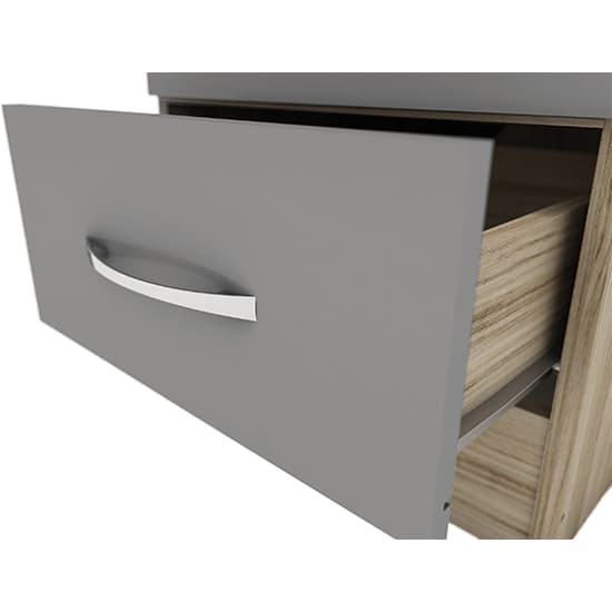 Mack Wardrobe With 1 Door 1 Drawer In Grey And Light Oak