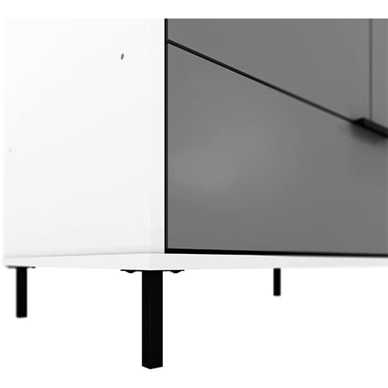 Madric Mirrored Gloss Wardrobe With 2 Doors In Grey And White