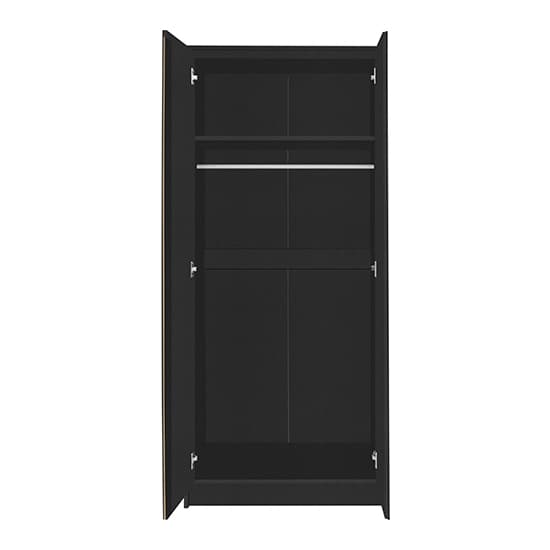 Mcgowan Wooden Wardrobe With 2 Doors In Black