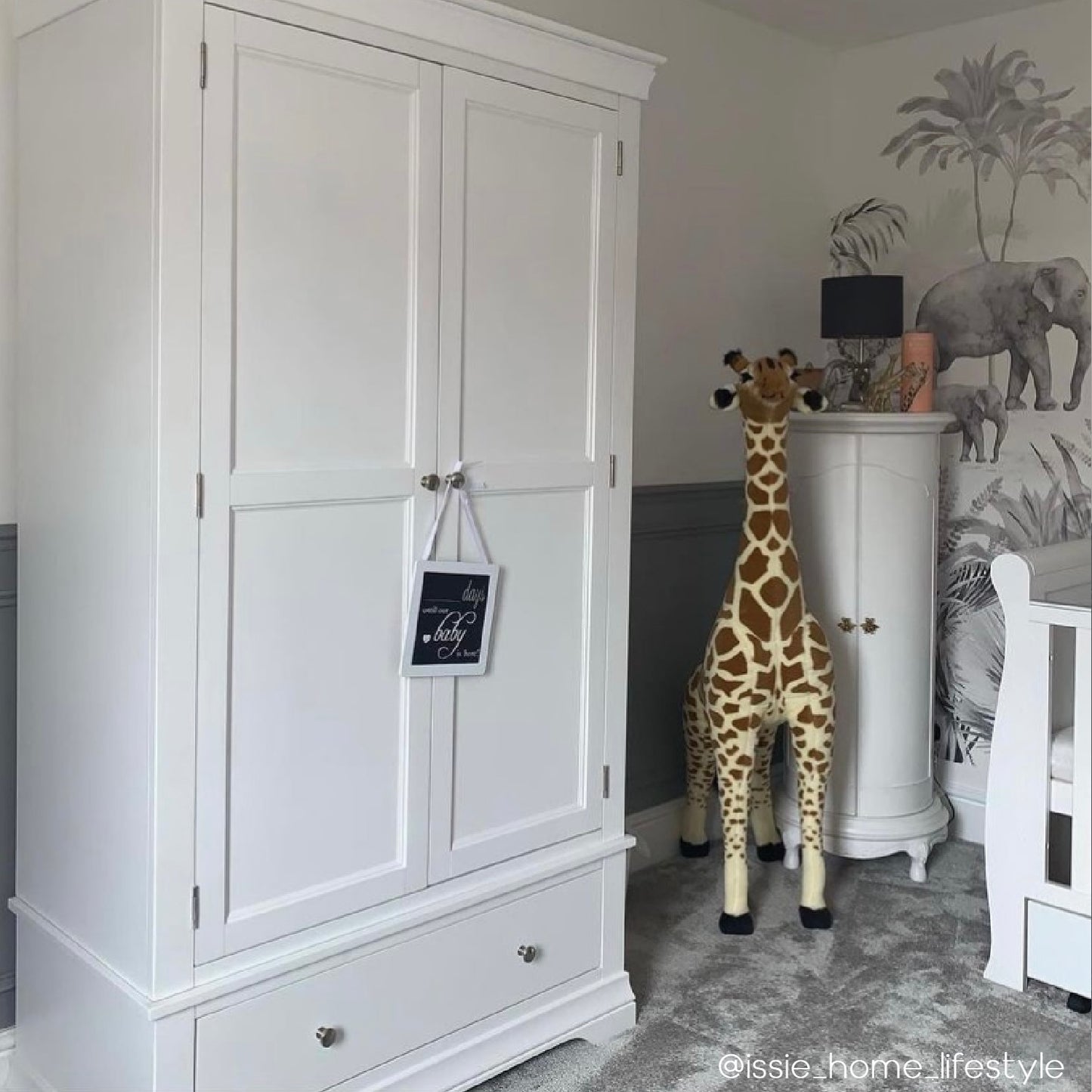 White 2 Door 1 Drawer Wardrobe - Olivia