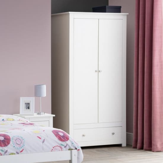 Raddix Wardrobe In Surf White With 2 Doors And 1 Drawer