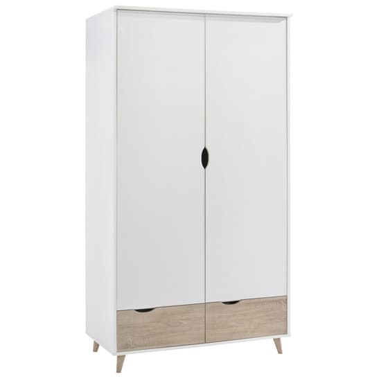 Selkirk Wooden Wardrobe With 2 Doors White And Oak