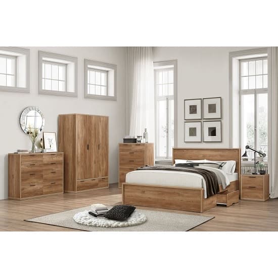 Silas Wooden Wardrobe In Rustic Oak Effect With 2 Doors