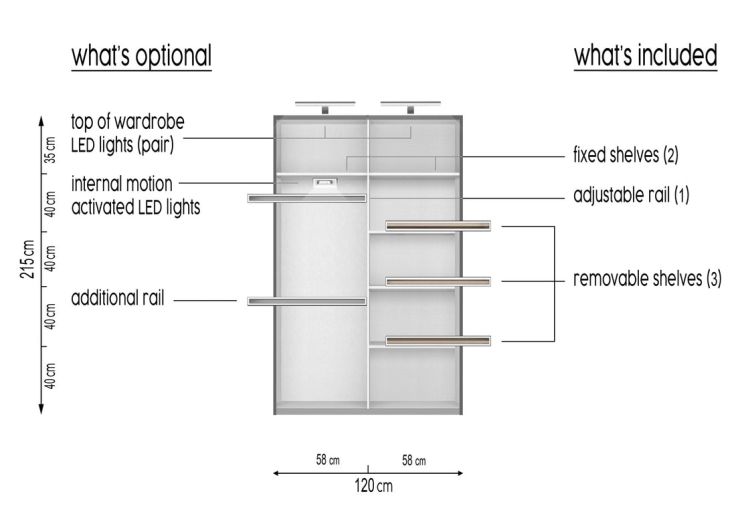 Sliding Wardrobe Bedroom Furniture Set Black Matt