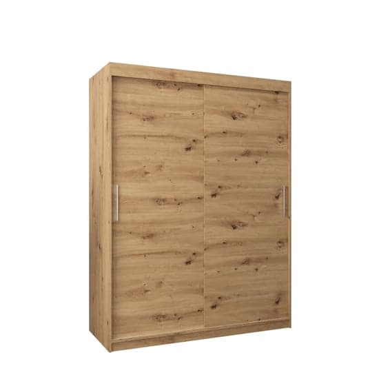 Tavira Wooden Wardrobe Sliding 2 Doors 150cm In Artisan Oak