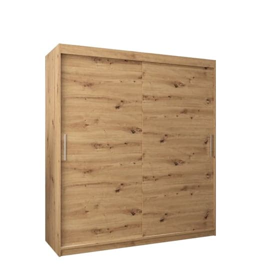 Tavira Wooden Wardrobe Sliding 2 Doors 180cm In Artisan Oak