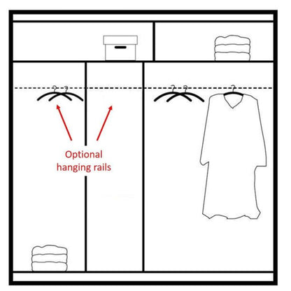 Kinross ii Sliding Door Squares Design 203cm Mirror Wardrobe - Graphite Grey