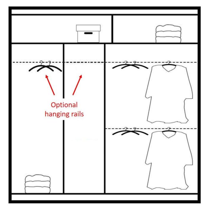 Highland Sliding 2 Door Mirrored 203cm Wardrobe - White