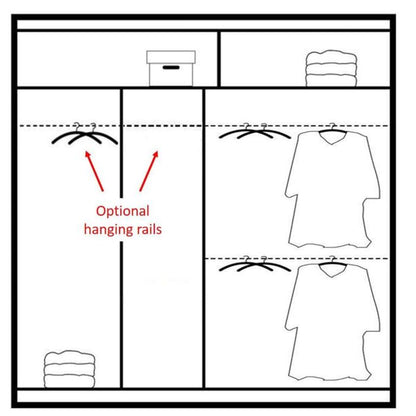 Highland Sliding 2 Door Mirrored 203cm Wardrobe - White