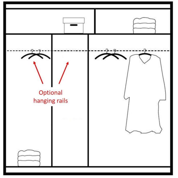Dacorum Sliding 2 Door 203cm Wardrobe Glass Stripes - Black