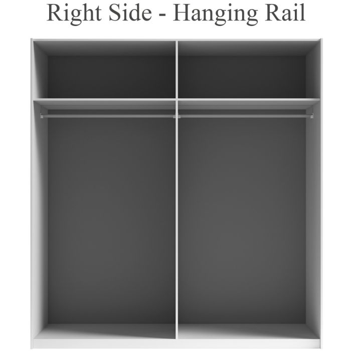 Morocco Sliding 2 Door Mirror White High Gloss Wardrobe - 200cm