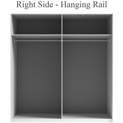 Morocco Sliding 2 Door Mirror White High Gloss Wardrobe - 200cm