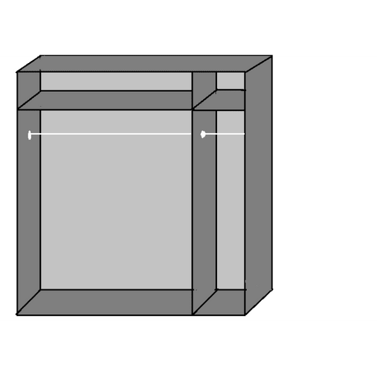 Quinn 2 Door Fully Mirrored Sliding Wardrobe in White | 180cm Contemporary Design | Furco