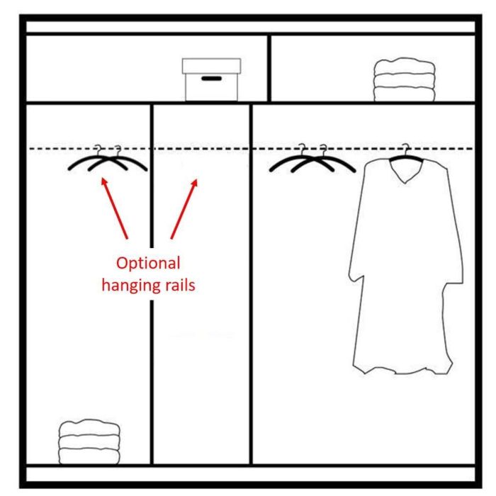 Trafford Sliding 2 Door 203cm Wardrobe with Mirror - Graphite Grey