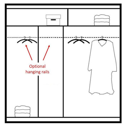 Trafford Sliding 2 Door 203cm Wardrobe with Mirror - Graphite Grey