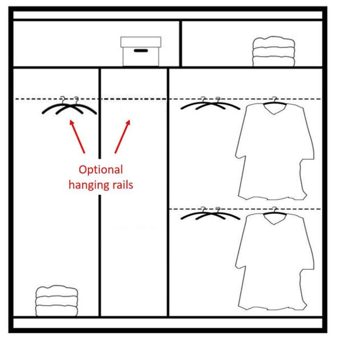 Dacorum Sliding 2 Door 203cm Wardrobe Glass Stripes - Oak