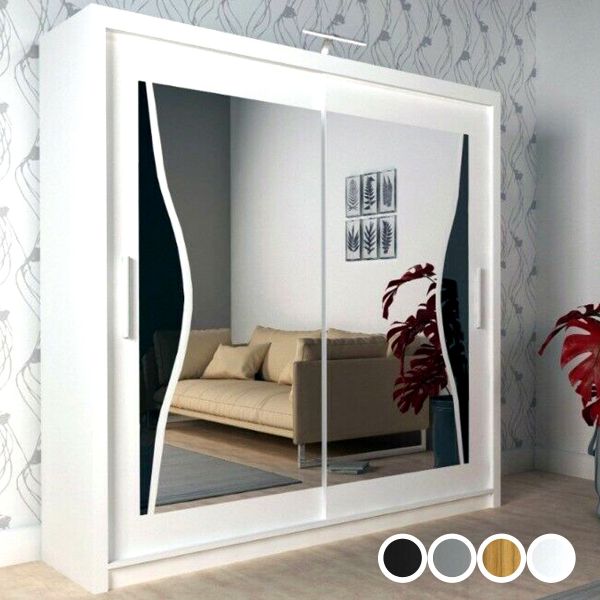 FURCO | Heffner | White Sliding 2 Door Wardrobe | Available in 3 Sizes | Sleek & Versatile Design