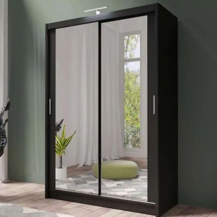 Avant Sliding 2 Door Wardrobe - 150cm and Other Sizes - Black