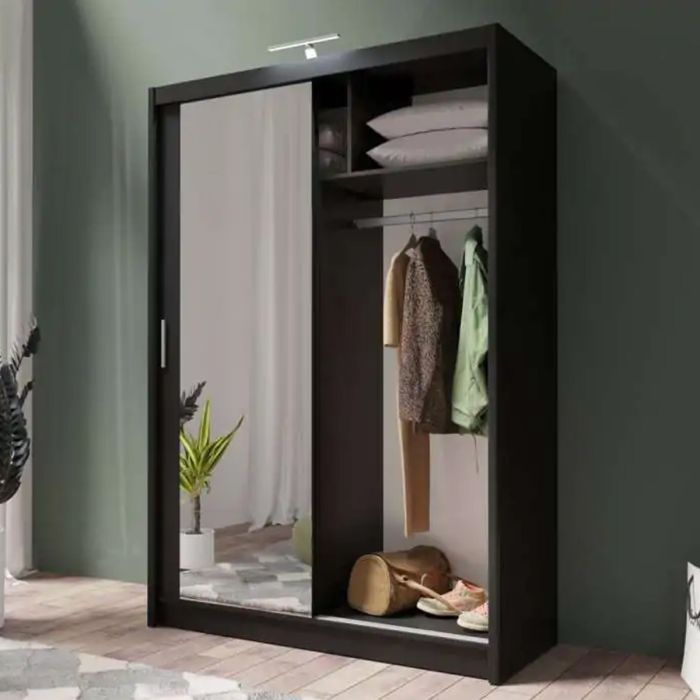 Avant Sliding 2 Door Wardrobe - 150cm and Other Sizes - Black