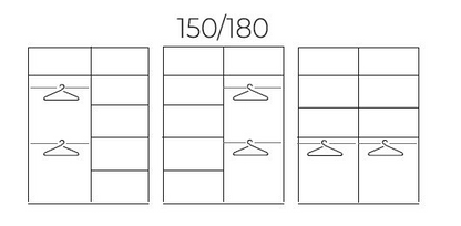 FURCO | Heffner Black | Sliding 2 Door Wardrobe | Offered in 3 Sizes | Sophisticated & Functional