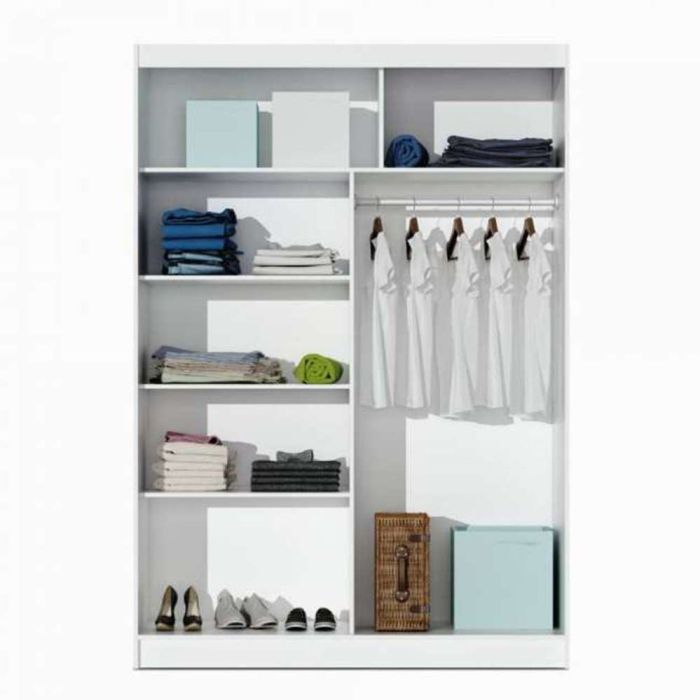 Full Mirrored Black Sliding 2 Door Wardrobe - 4 Sizes
