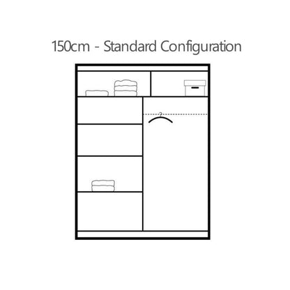 Avant Black 2 Door Sliding Wardrobe | 203cm & Other Sizes | Bold & Stylish | Furco