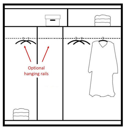 Havant Sliding 2 Door 203cm Wardrobe with Slanted Mirror - Oak Wotan