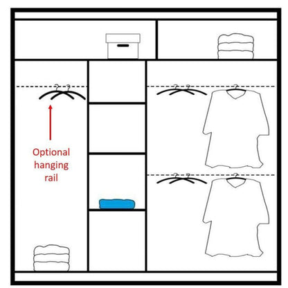 Windsor Oak Canyon & White Mirrored Sliding 2 Door Wardrobe | 203cm | Dual-Tone Elegance | Furco