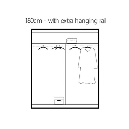 Avant 2 Door Sliding Wardrobe - 180cm and Other Sizes - Grey