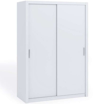 FURCO | Bonito Sliding 2 Door Wardrobe | 150 cm | Elegant White | Compact & Modern Storage Solution