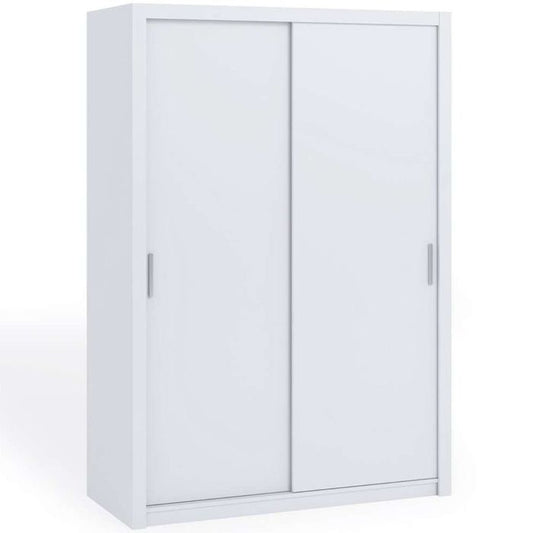 FURCO | Bonito Sliding 2 Door Wardrobe | 150 cm | Elegant White | Compact & Modern Storage Solution