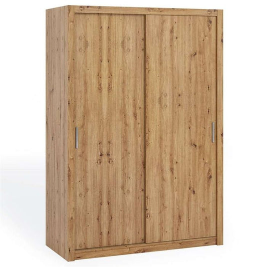 FURCO | Bonito Sliding 2 Door Wardrobe | 150 cm | Gold Oak Finish | Spacious Storage with Elegant Design