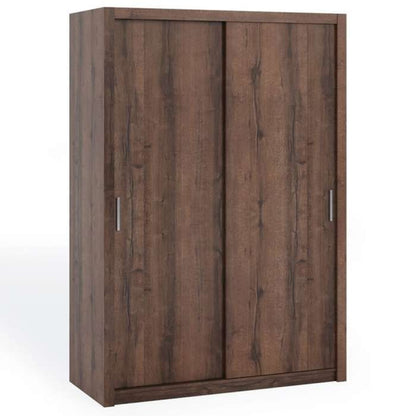 FURCO | Bonito Sliding 2 Door Wardrobe | 150 cm | Oak Monastery Finish | Classic & Functional Design